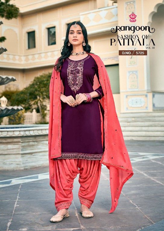 fashion of patiyala vol 37 by rangoon readymade jam silk patiyala suit design 2025