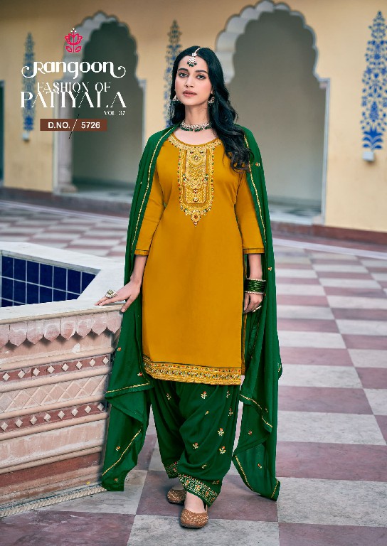 fashion of patiyala vol 37 by rangoon readymade jam silk patiyala suit design 2025