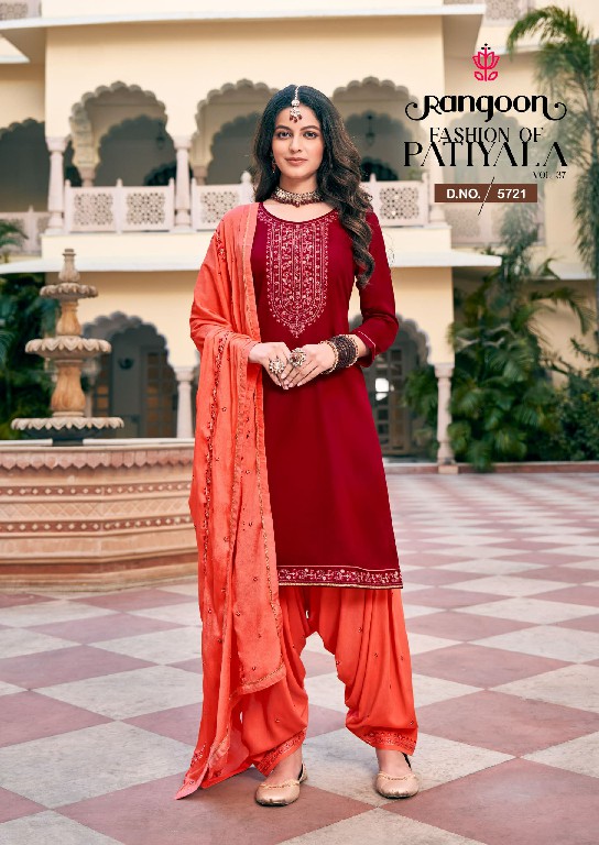 fashion of patiyala vol 37 by rangoon readymade jam silk patiyala suit design 2025