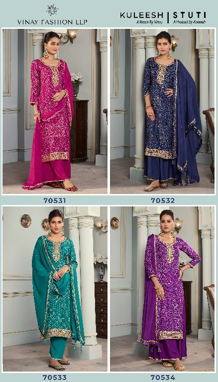 stuti vol 1 by vinay fashion kuleesh viscose muga silk party wear shop glamorous styles suits