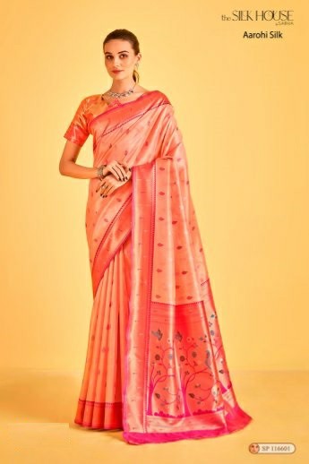 aarohi silk by Aura sarha tissue shop trendy sarees online at affordable prices