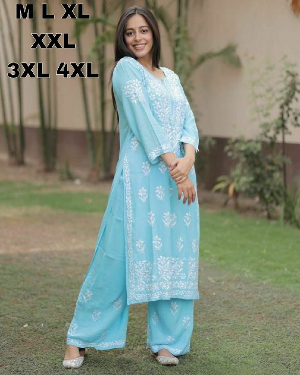 Rasili Nx Naaz Wholesale Heavy Reyon Chikankari Top With Pant