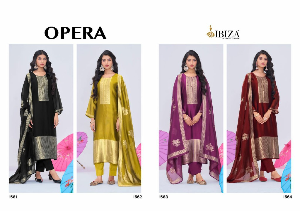 Ibiza Opera Wholesale Pure Banglory Silk Jacquard With Handwork Suits