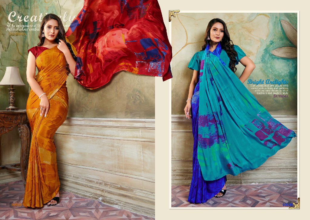 Sushma Glam Wholesale Printed Crepe Sarees Catalog