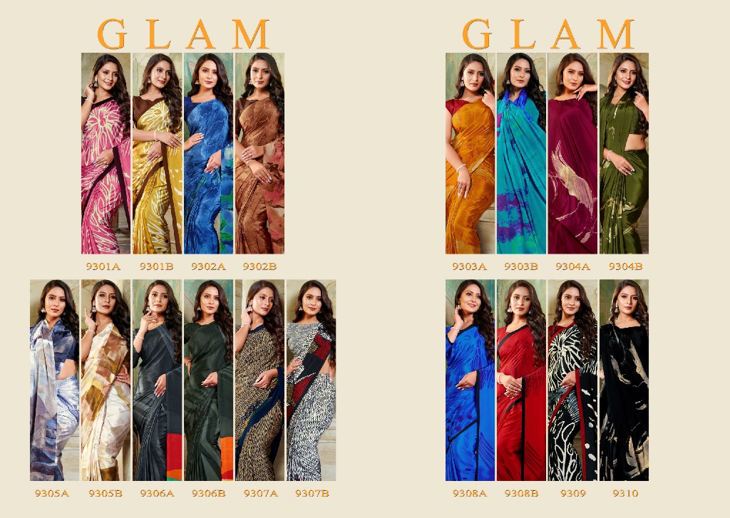 Sushma Glam Wholesale Printed Crepe Sarees Catalog