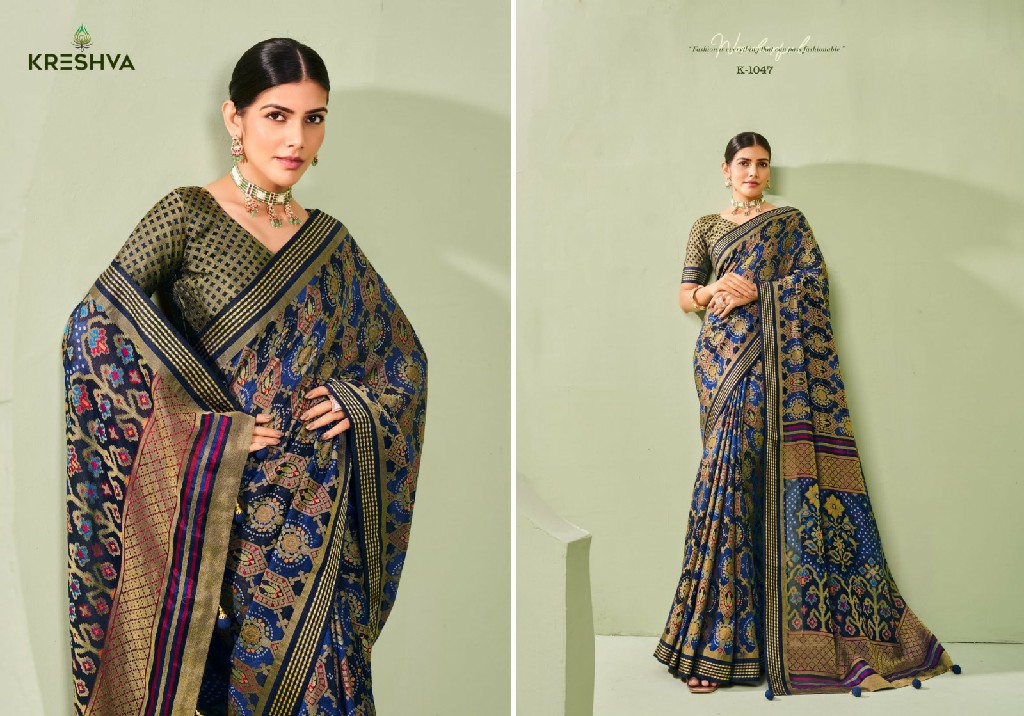 Kreshva Ankita Wholesale Georgette Fabrics Casual Indian Sarees