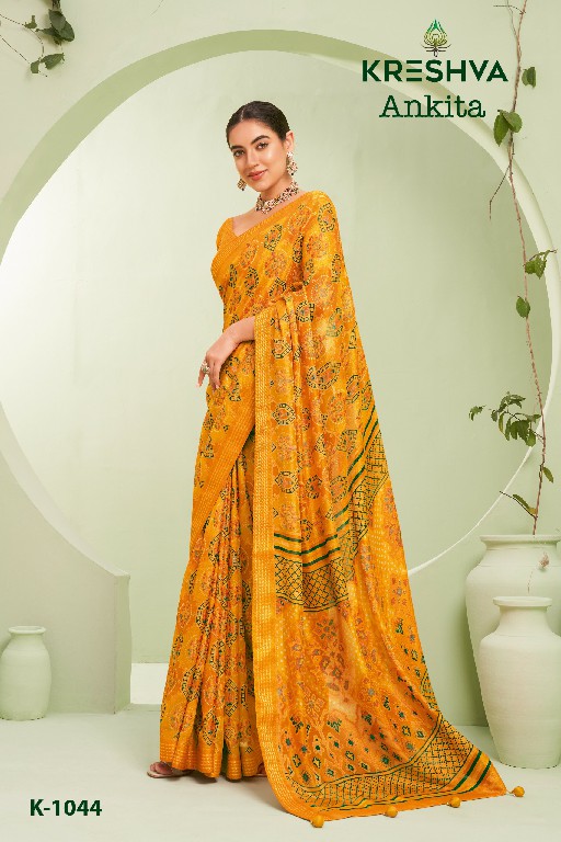 Kreshva Ankita Wholesale Georgette Fabrics Casual Indian Sarees