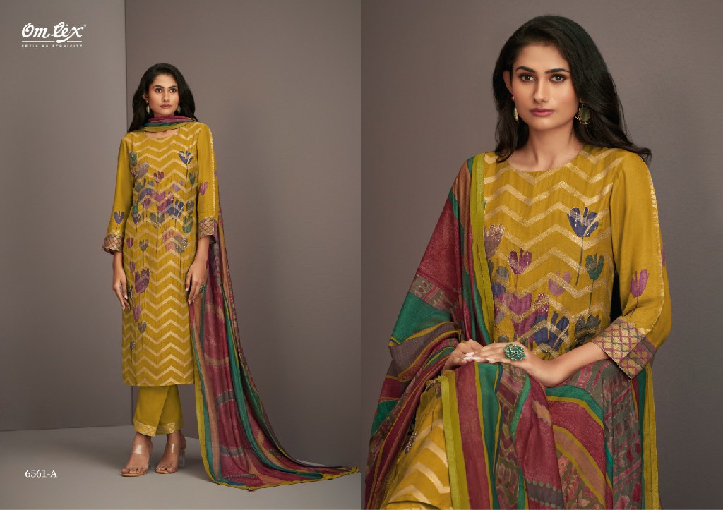 Omtex Waniya Wholesale Muslin Jacquard With Handwork Salwar Suits