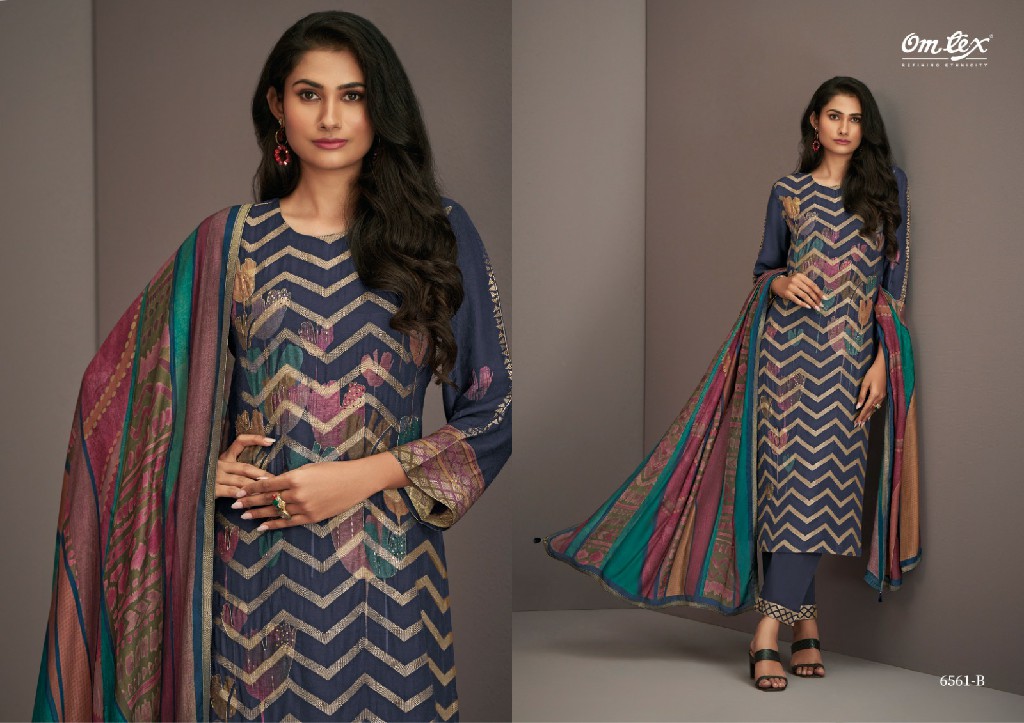 Omtex Waniya Wholesale Muslin Jacquard With Handwork Salwar Suits