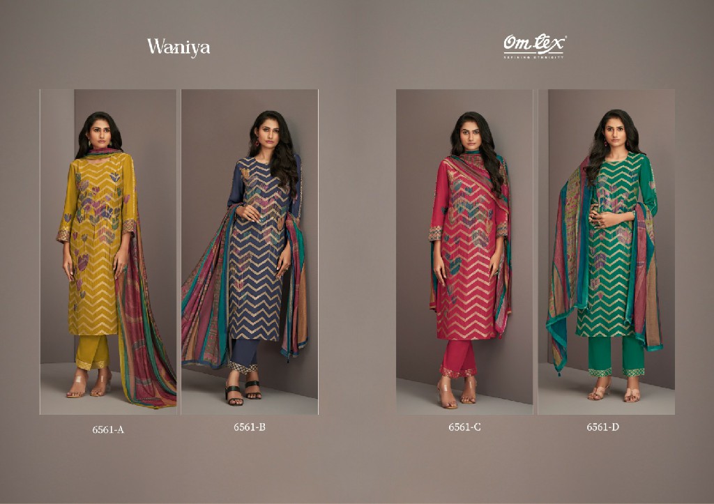 Omtex Waniya Wholesale Muslin Jacquard With Handwork Salwar Suits