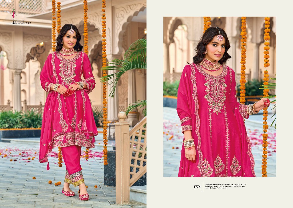 Eba Gazal Wholesale Heavy Chinon Fabrics Pakistani Concept Salwar Suits