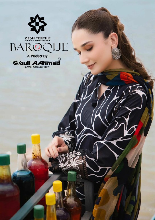 Zesh By Gull Aahmed Baroque Wholesale Pure Lawn Cotton Dress Material