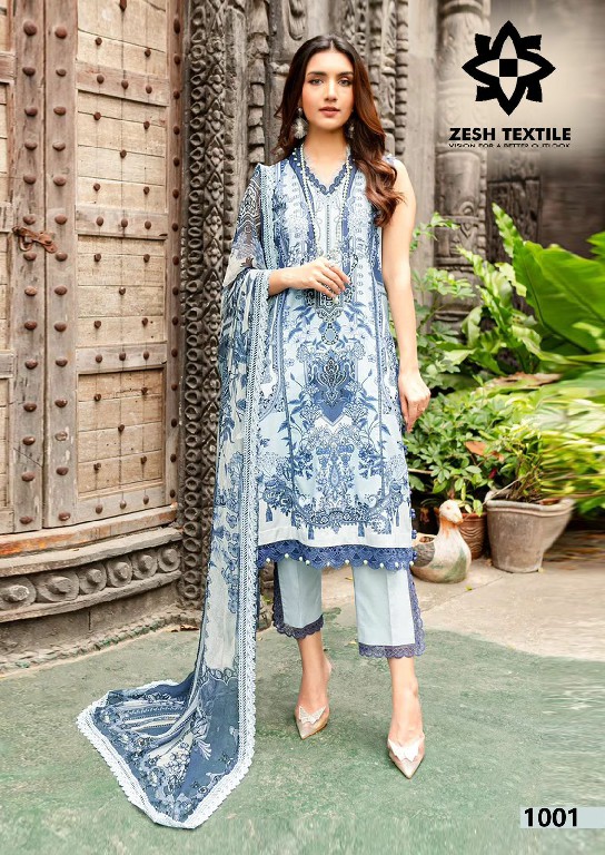 Zesh By Gull Aahmed Baroque Wholesale Pure Lawn Cotton Dress Material