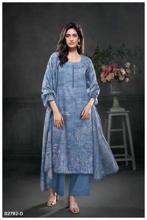 Ganga Yen S2782 Wholesale Cotton Satin With Embroidery Salwar Suits