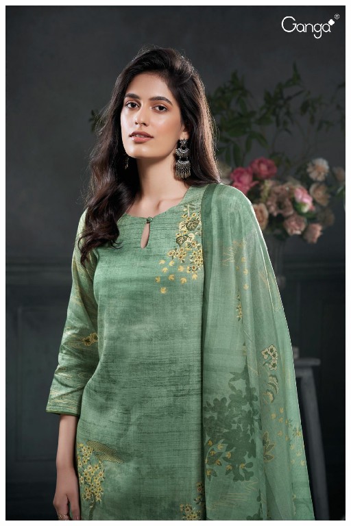 Ganga Yen S2782 Wholesale Cotton Satin With Embroidery Salwar Suits