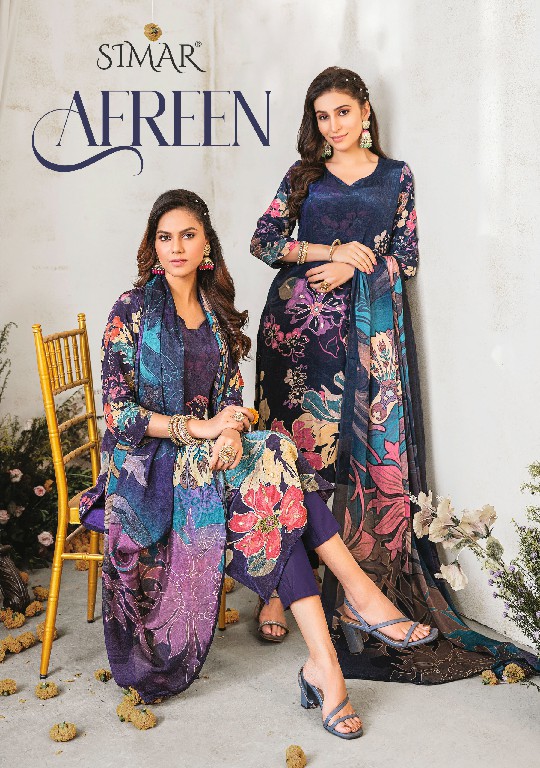 Glossy Simar Afreen Wholesale Pure Natural Crape With Handwork Salwar Suits