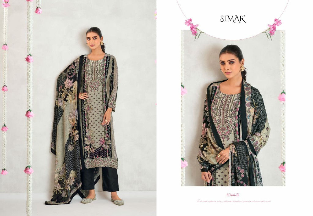 Glossy Simar Qurbat Wholesale Pure Natural Crape With Handwork Salwar Suits