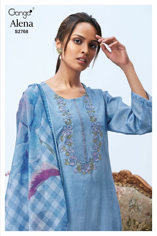 Ganga Alena S2768 Wholesale Cotton Dobby Printed With Embroidery Salwar Suits