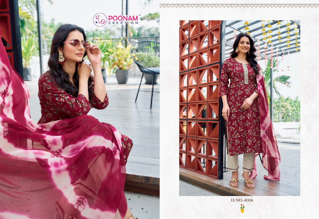 apsara vol 4 by poonam creation rayon readymade casual 3pcs dress