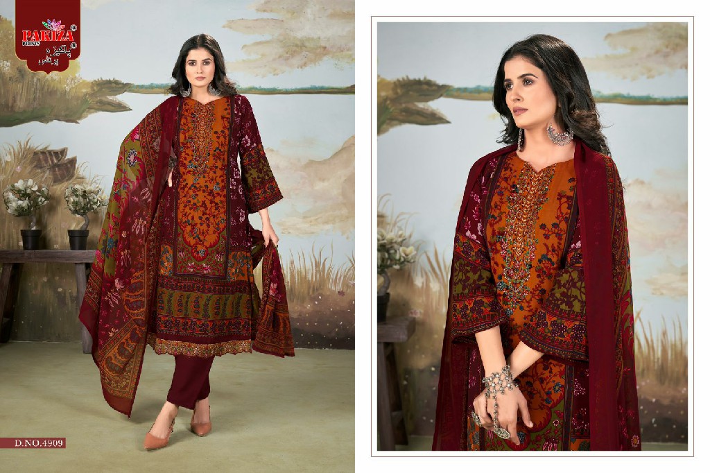 Pakiza Libas E Khaas Vol-49 Wholesale Kashmiri Heavy Neck Work Dress Material