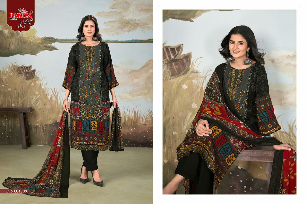 Pakiza Libas E Khaas Vol-49 Wholesale Kashmiri Heavy Neck Work Dress Material