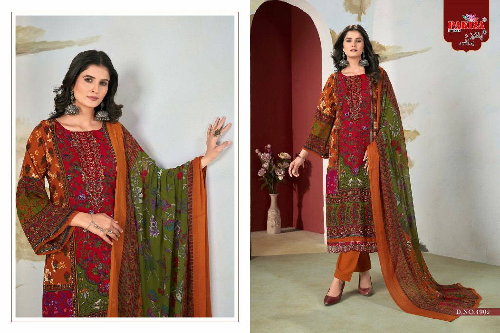 Pakiza Libas E Khaas Vol-49 Wholesale Kashmiri Heavy Neck Work Dress Material