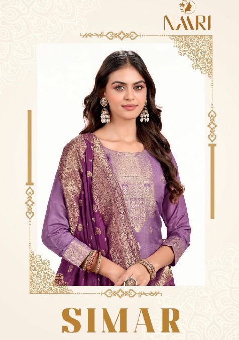 simar by naari muslin jacquard unstitch designer salwar suit sets