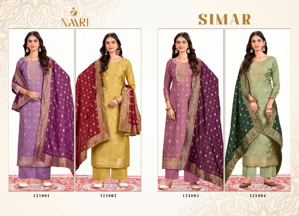 simar by naari muslin jacquard unstitch designer salwar suit sets