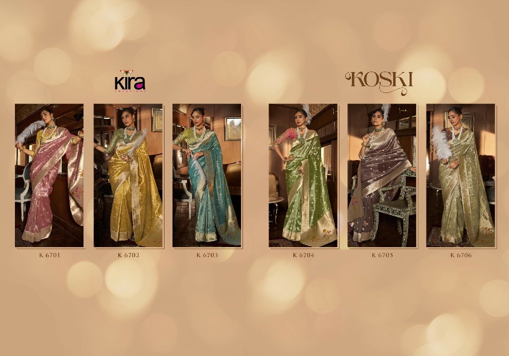 kira creation koski viscose tisuue 6701-6706 series shop elegant sarees for wedding