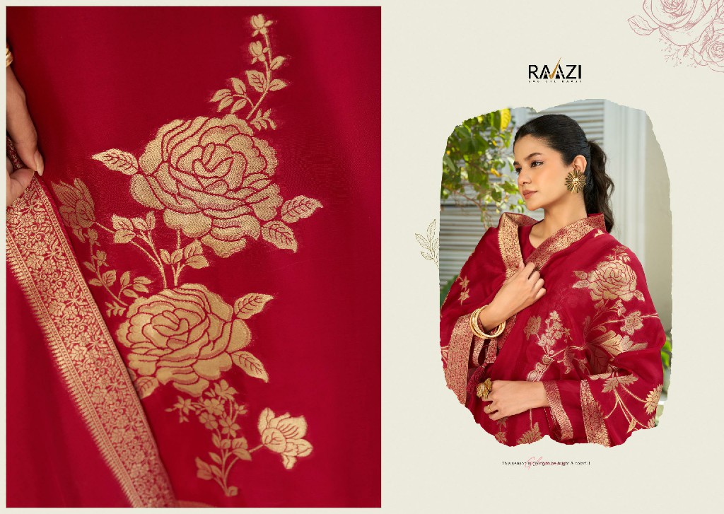 chahat by rama fashions raazi bemberg woven silk jacquard fashionable dress material