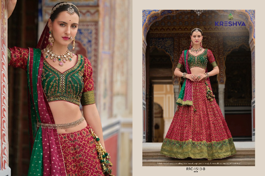 Kreshva By rewaa launch shivangi silk fully stitch engagement lehenga for bride