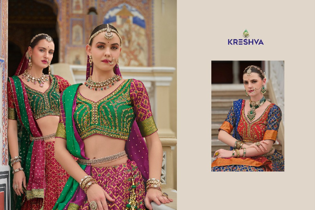 Kreshva By rewaa launch shivangi silk fully stitch engagement lehenga for bride