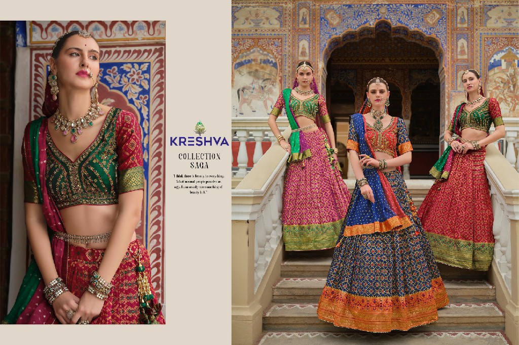 Kreshva By rewaa launch shivangi silk fully stitch engagement lehenga for bride