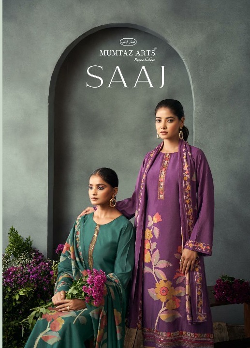 saaj by mumtaz arts viscose muslin new salwar suit design 2025