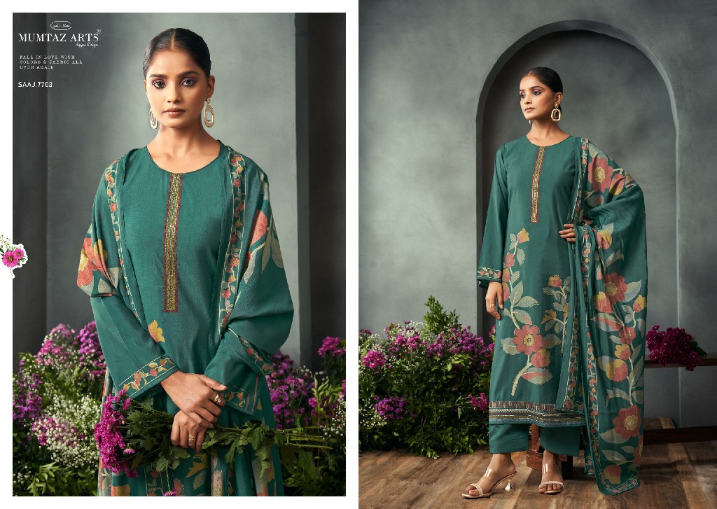 saaj by mumtaz arts viscose muslin new salwar suit design 2025