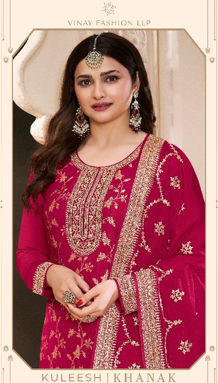 Vinay Kuleesh Khanak Wholesale Embroidered Monga Silk Jacquard Festive Suits