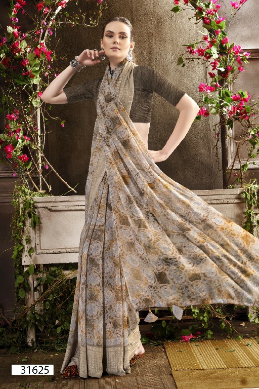 Vallabhi Alopa Wholesale Abstract Print Georgette Fabrics Sarees