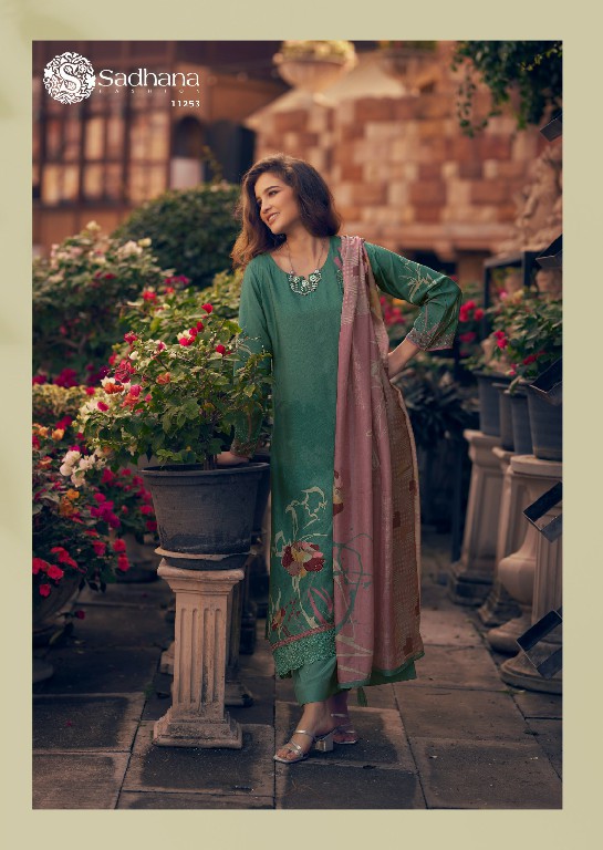 Sadhana Zariya Wholesale Pure Muslin Silk With Embroidery Work Salwar Suits