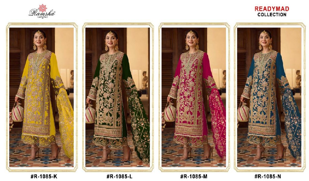 Ramsha R-1085 Wholesale Readymade Indian Pakistani Concept Salwar Suits