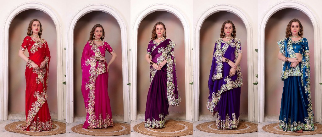 BT-1260 Wholesale Pure Soft Jimmy Choo Fabrics Designer Sarees