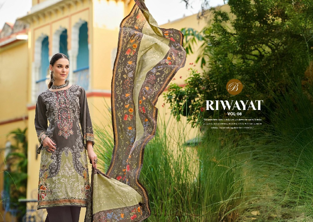 riwayat vol 8 by belliza designer modern pakistani dress material