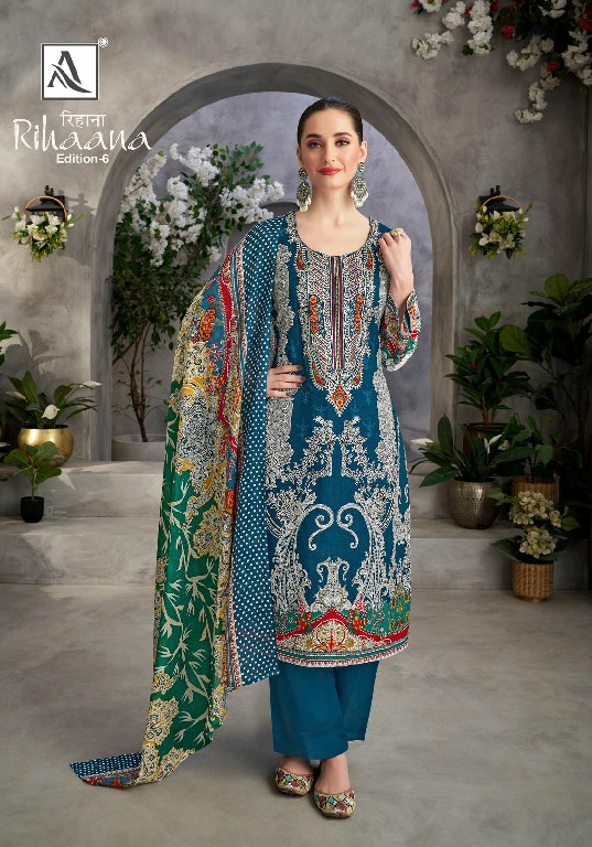 rihaana vol 6 by alok cambric cotton modern pakistani print unstitch suit