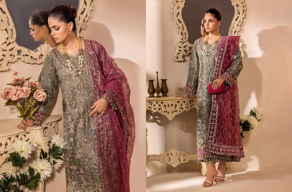 ZA Clothes Chantelle Embroidered Semi Stitched Pakistani Suits