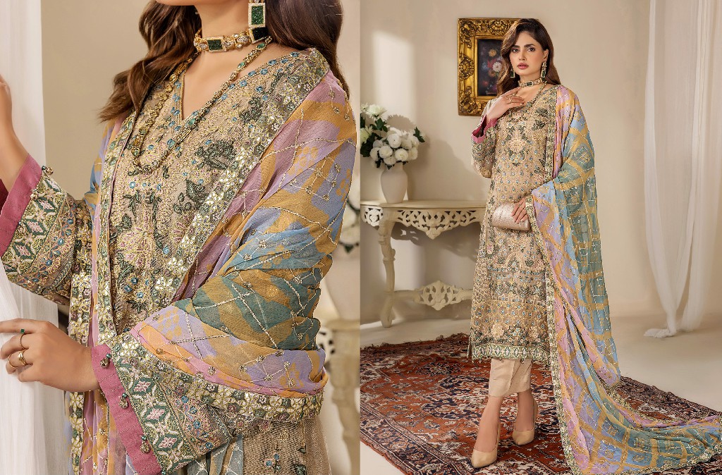 ZA Clothes Chantelle Embroidered Semi Stitched Pakistani Suits