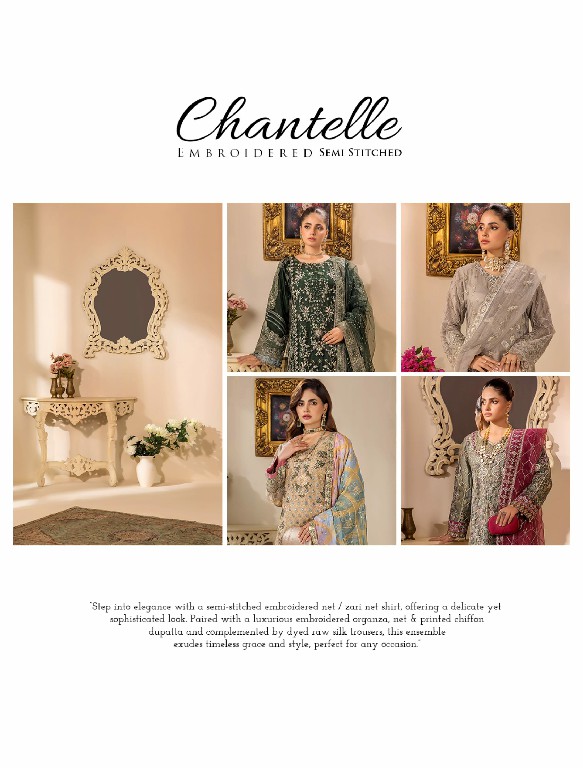 ZA Clothes Chantelle Embroidered Semi Stitched Pakistani Suits