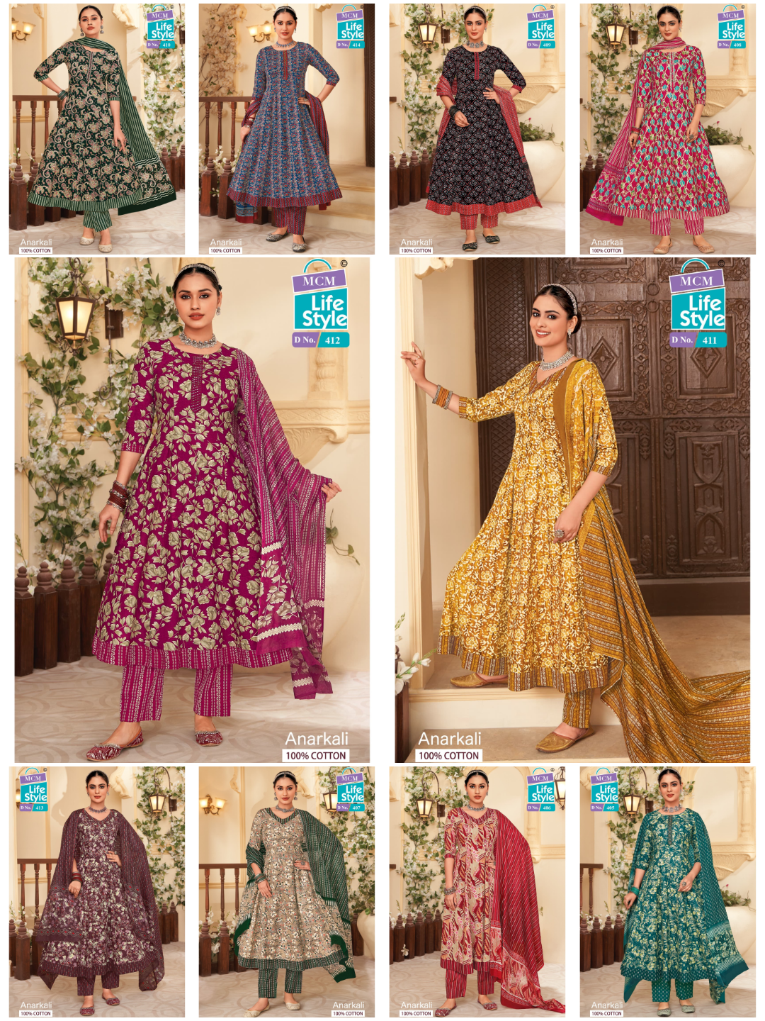 MCM Anarkali Vol-4 Wholesale Readymade Regular Wear Cotton Suits