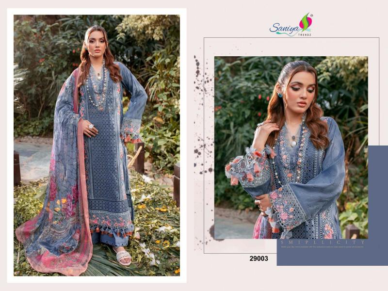 saniya trendz adan libas chikankari vol 29 cotton luxurious salwar suit for women