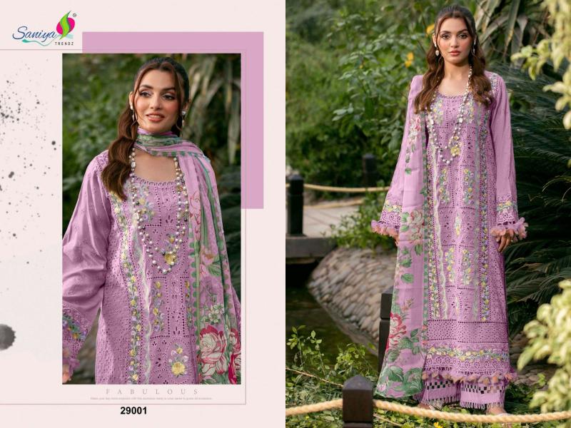 saniya trendz adan libas chikankari vol 29 cotton luxurious salwar suit for women