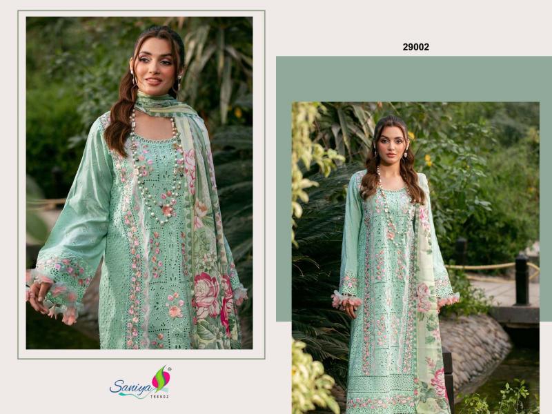 saniya trendz adan libas chikankari vol 29 cotton luxurious salwar suit for women