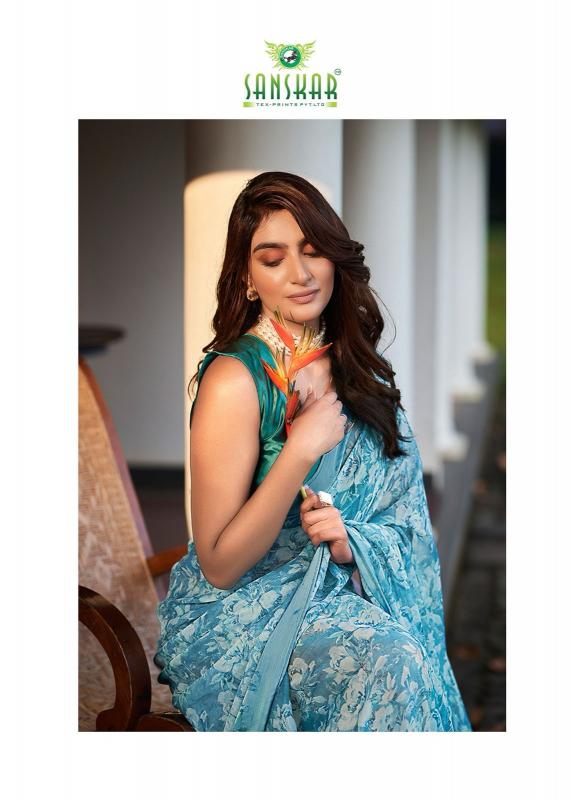 sanskar tex prints resham chiffon satin patta luxurious sarees for women